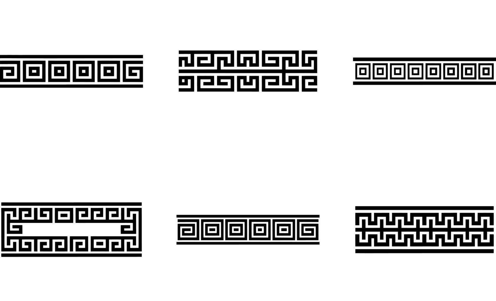Greek Key Border Silhouettes design vector