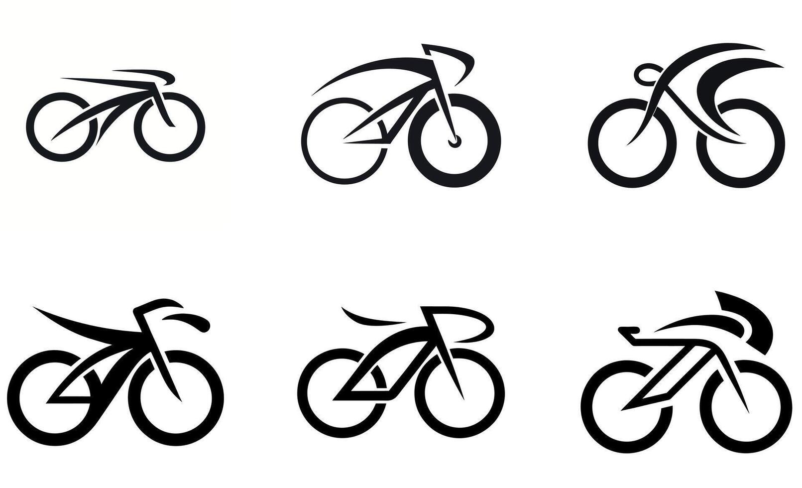 Road Bicycle Silhouette Icons design vector