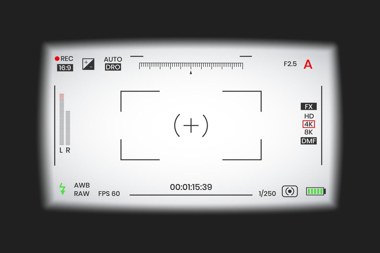 Camera viewfinder framor photo frame recorder flat style design illustration.e vector
