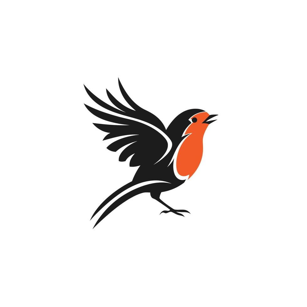 A black and orange bird logo vector