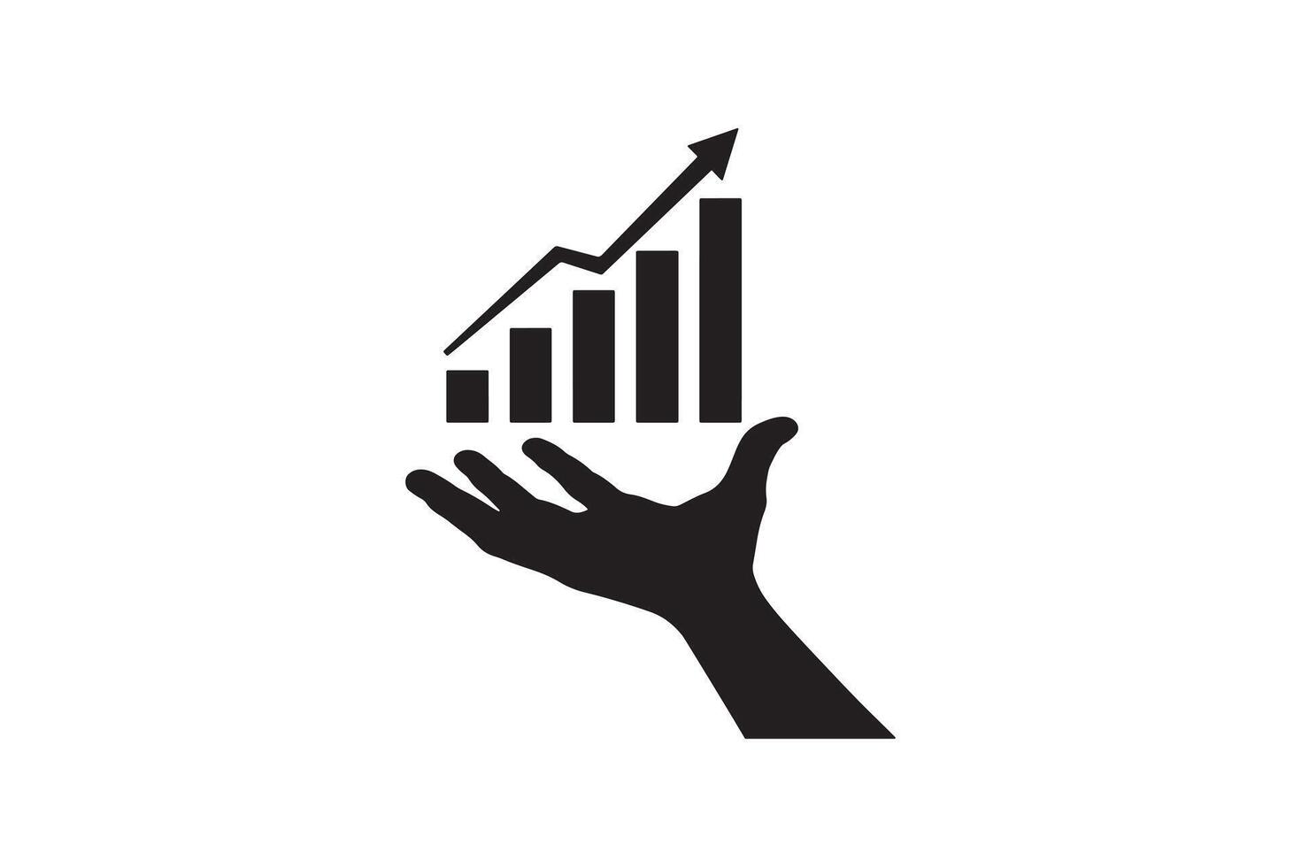Business Growth in Hand Chart with Upward Trend vector