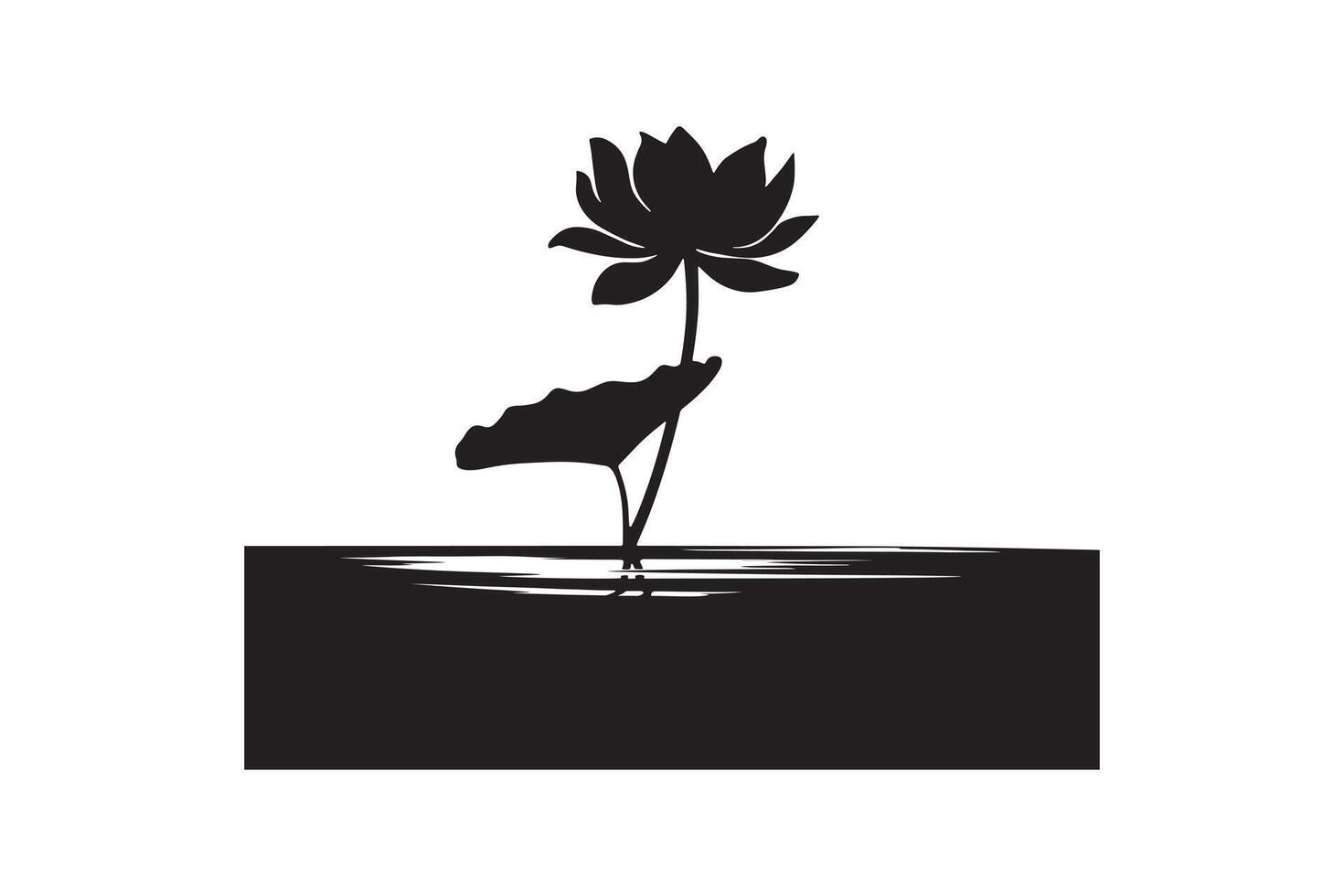 Lotus Flower Silhouette for Zen and Meditation Themes vector