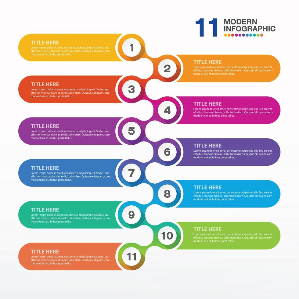 Infographic 11 option and number vector