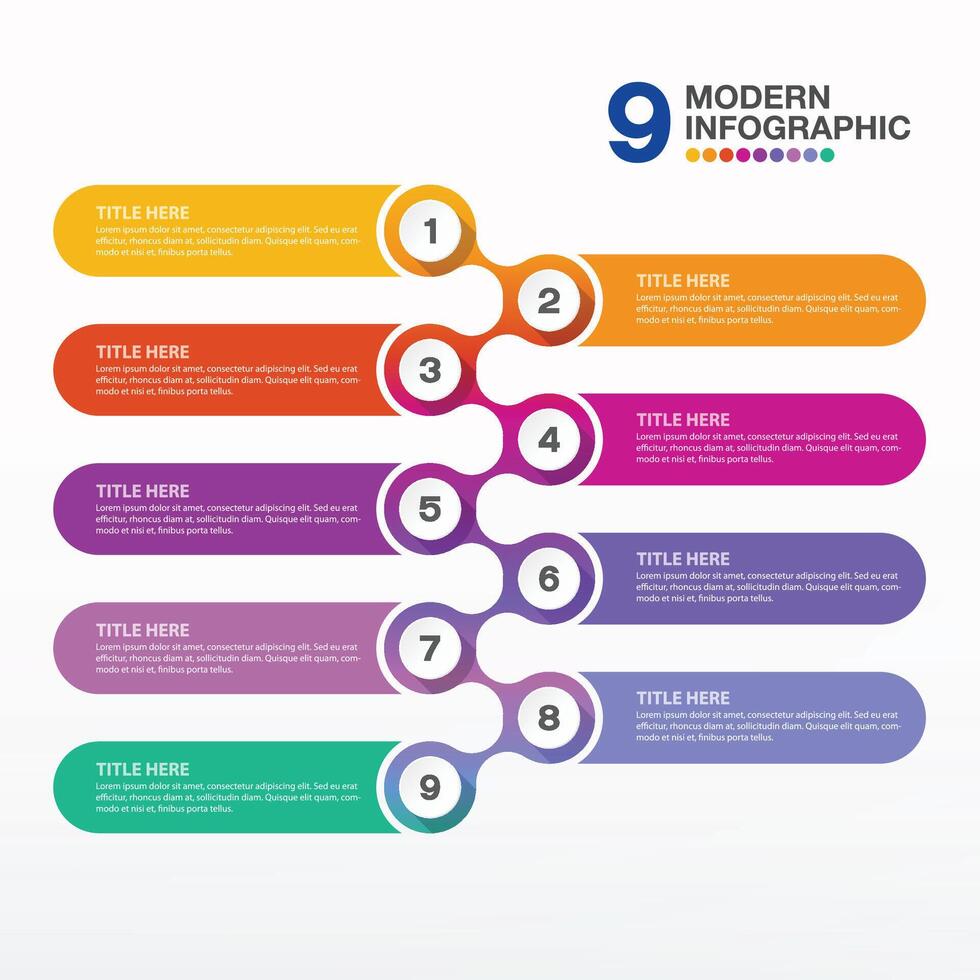 Infographic 9 option and number vector