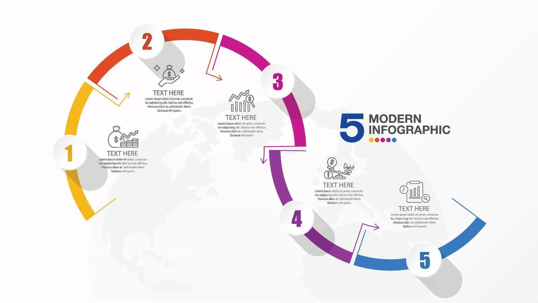 Infographic 5 option. vector