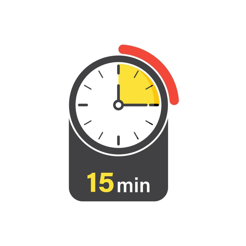 A clock with 15 minutes on it vector