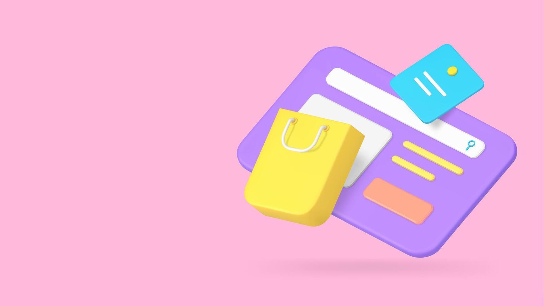 Online shopping order purchase internet searching banner copy space illustration vector