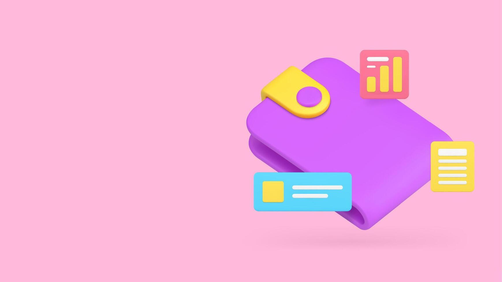 Wallet budget balance analyzing financial accounting statistic banner copy space illustration vector