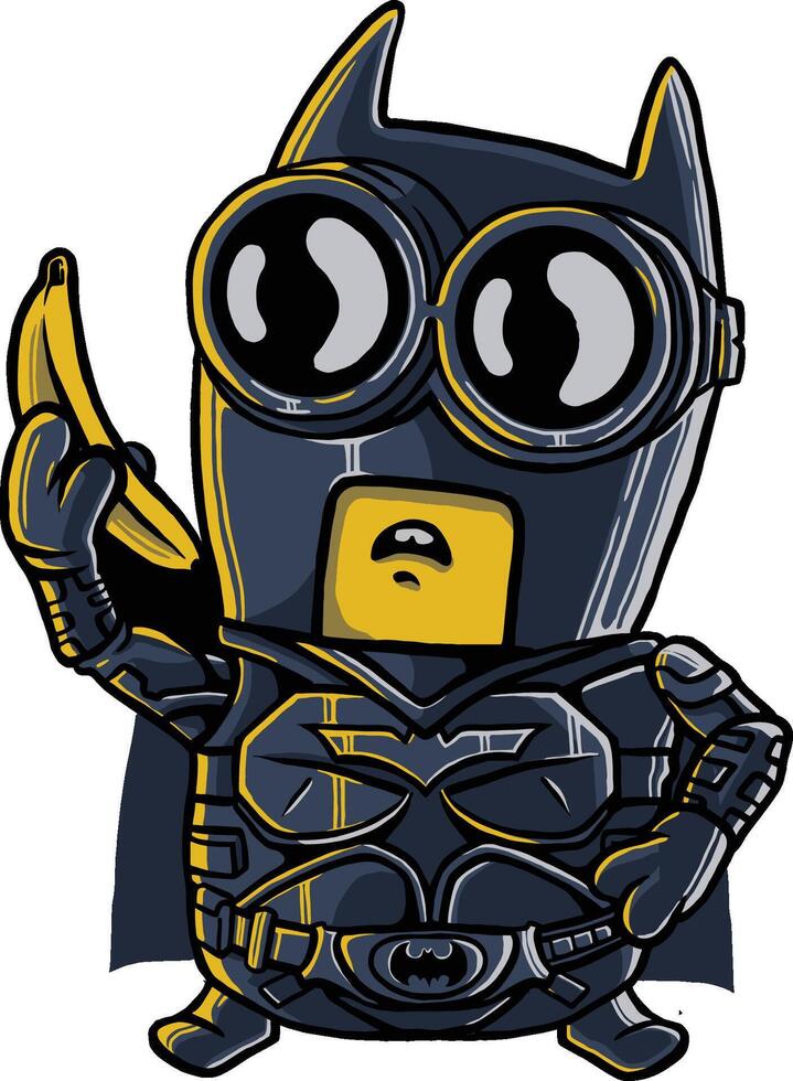 minion as batman funny vector