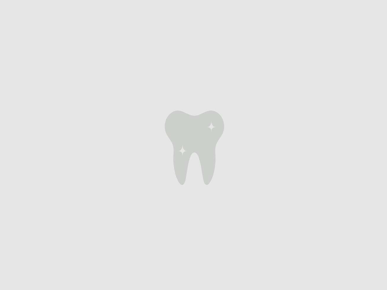 stylized tooth is shown in the center of a plain background vector