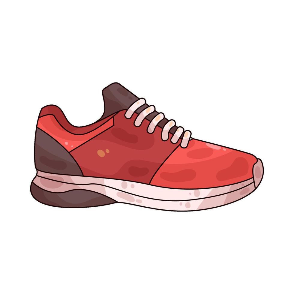 red running shoes illustration vector