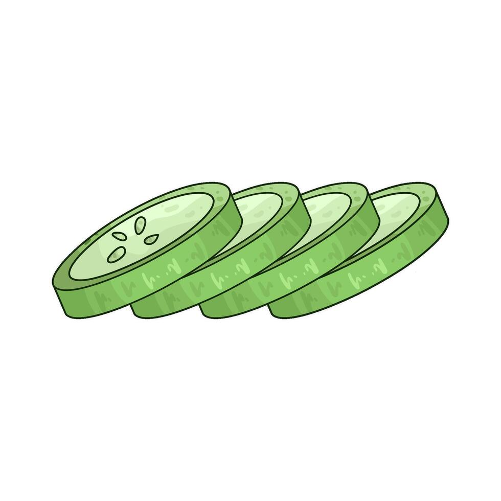 cucumber slice illustration vector