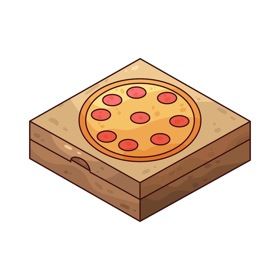 pizza box illustration vector