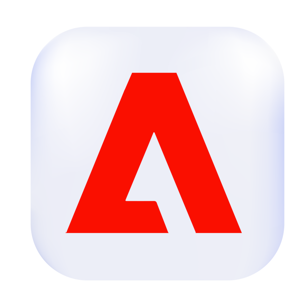 White Adobe logo, square rounded Adobe logo, Adobe logo free download png