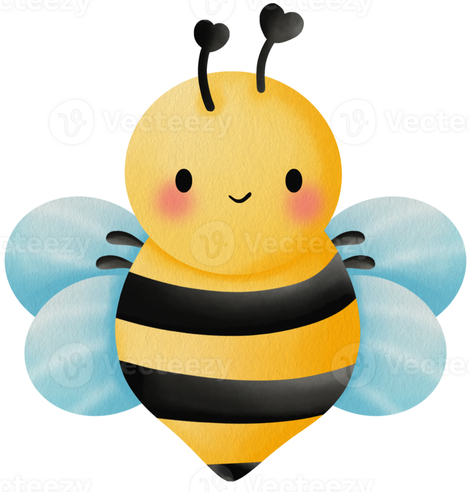 Watercolor Style Cute Bee png