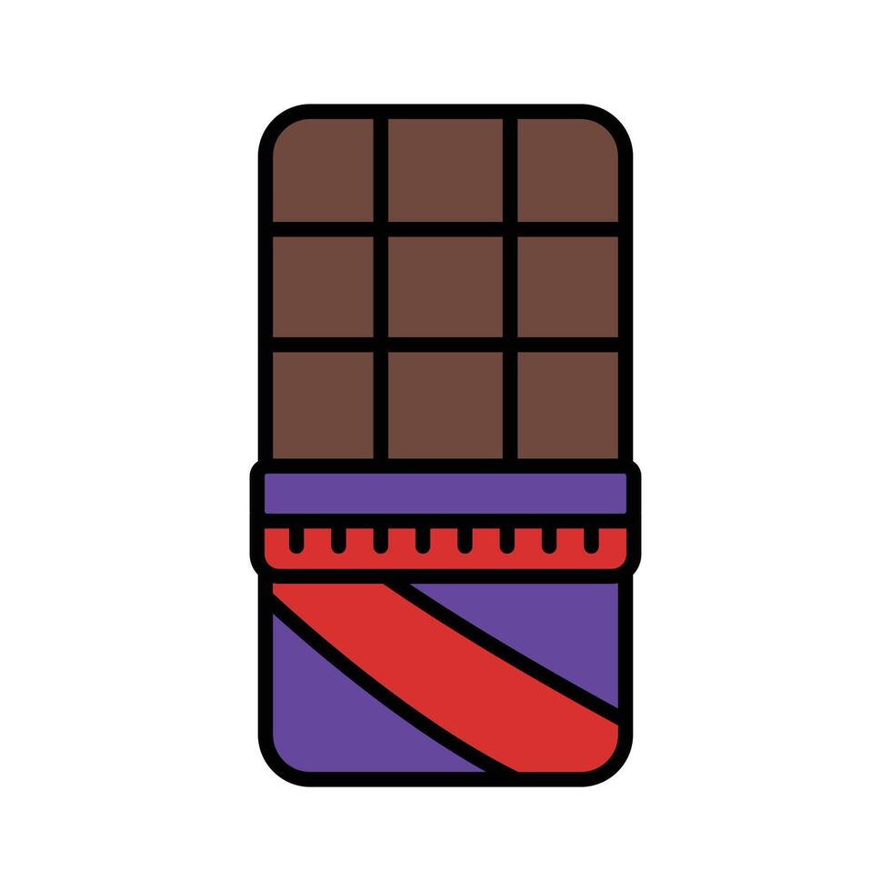 Chocolate bar wrapped in colorful packaging design vector