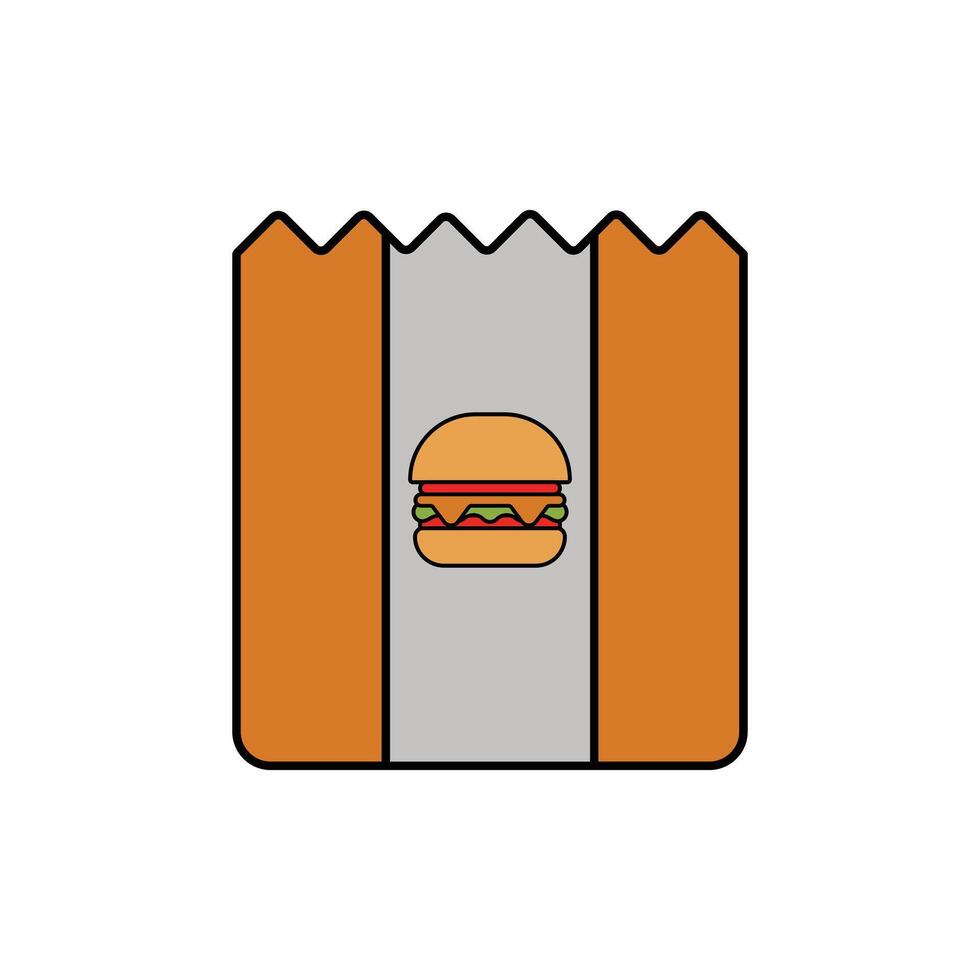 Delicious burger in a takeout box ready to enjoy vector