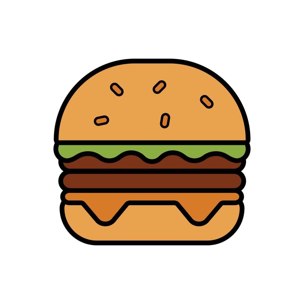 Hamburger with Toppings Illustration vector