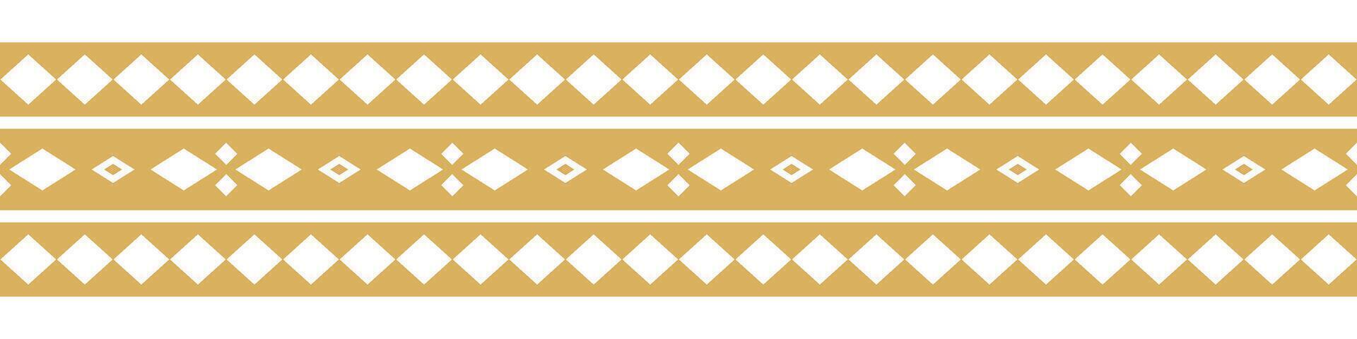 Ethnic Aztec Seamless Abstract Pattern with Tribal Border and Gold. vector