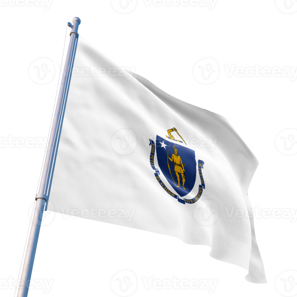Flag of massachusetts - 3d rendering png