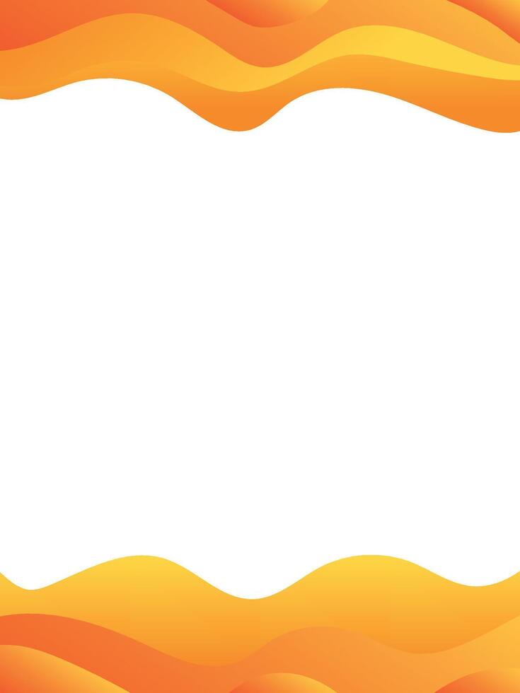 stylish template design sunny orange frame in gradient style with white empty copy space in the center, vertical format, border frame summer design vector