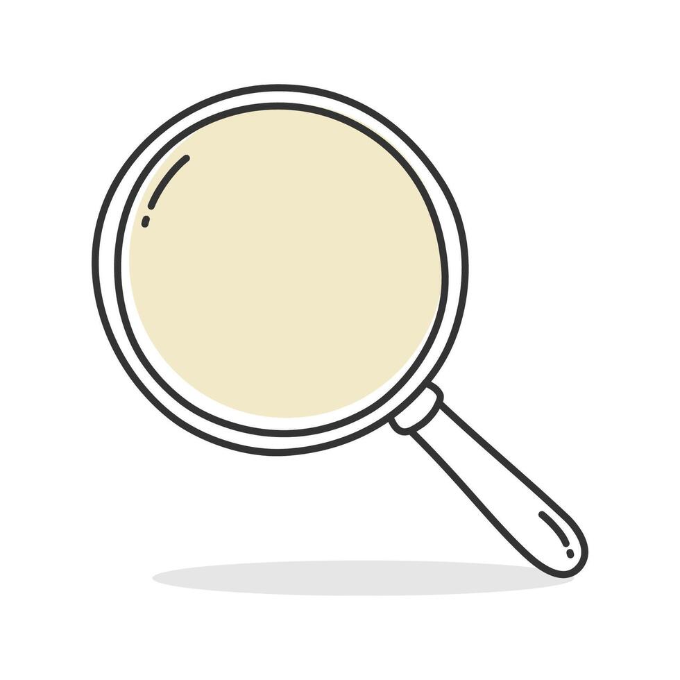 Hand drawn magnifier search icon isolated flat style. vector