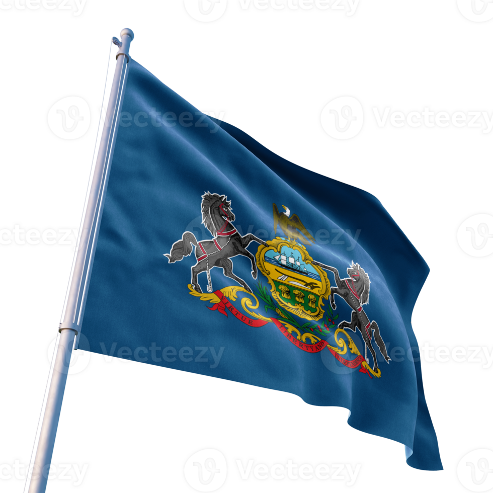 The flag of pennsylvania is flying in the wind png