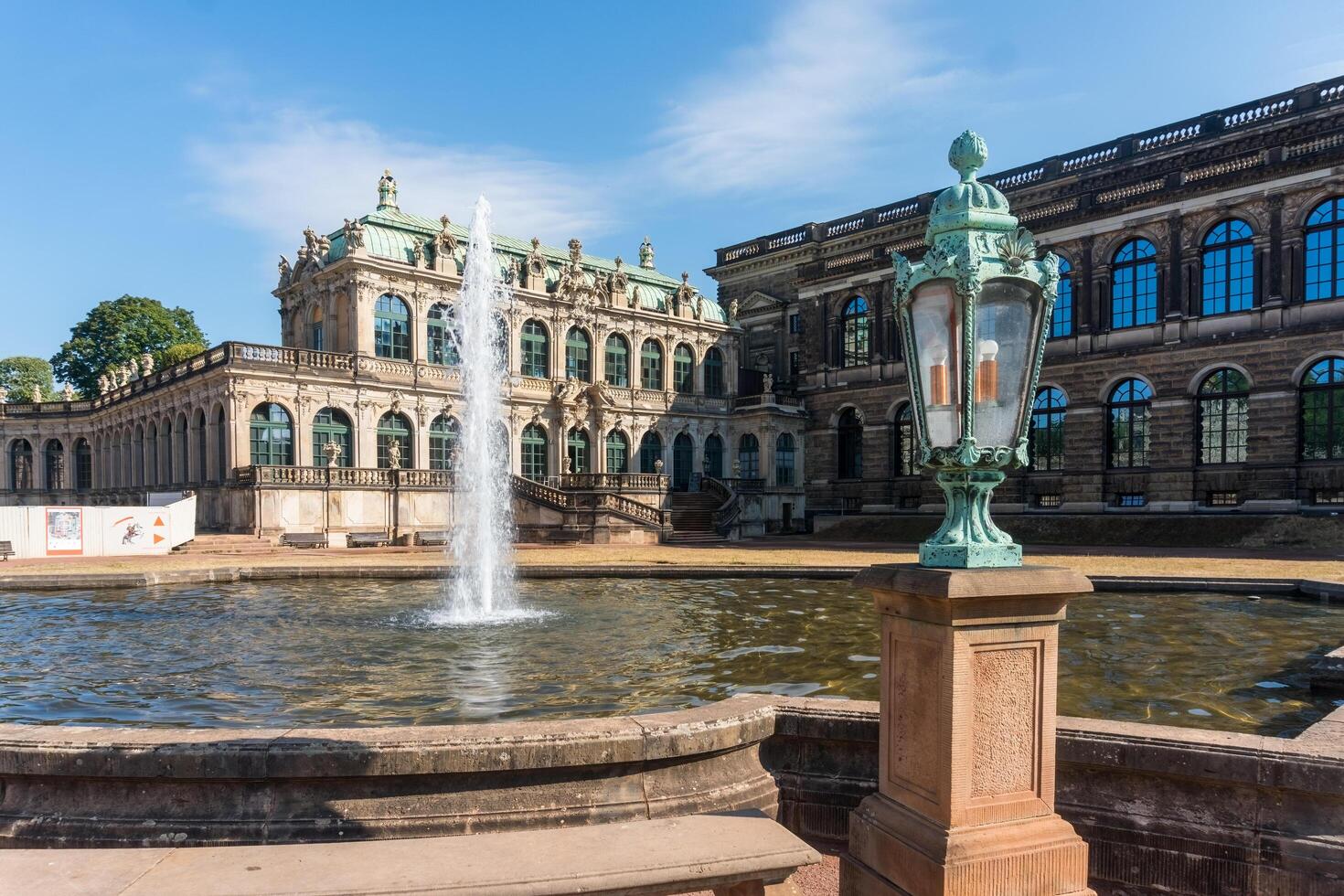 Dresden, Germany-august 16, 2022-view of the vast Zwinger complex, one of the most important baroque monuments in the city. photo