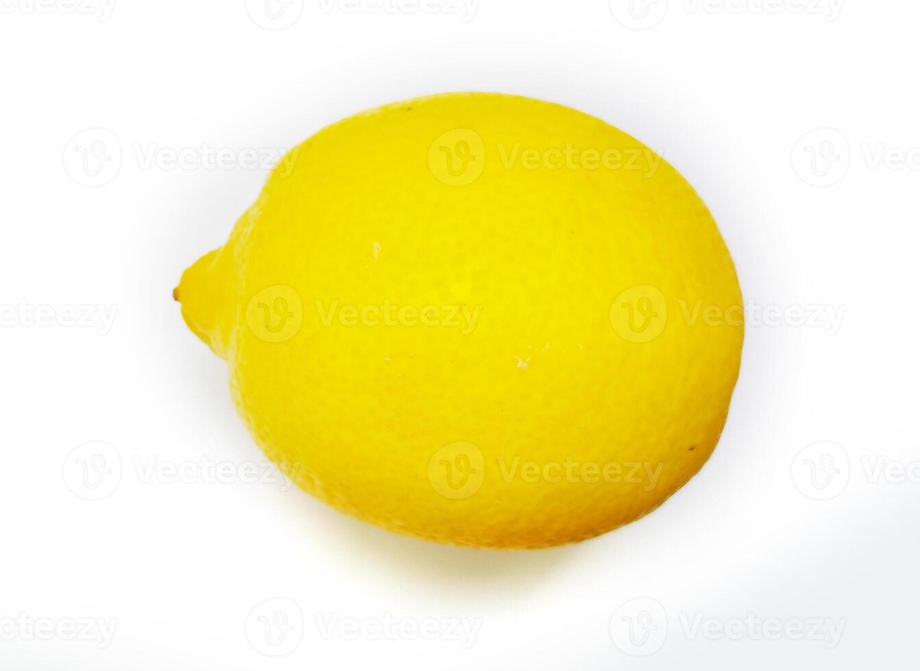 Vibrant single lemon, overhead shot on white. Perfect for food blogs, recipe websites, or illustrating freshness, health, and citrus themes. Clean, minimalist style. photo