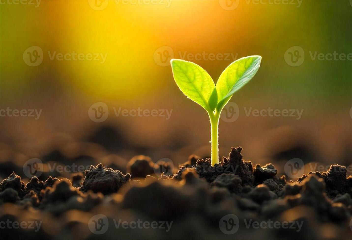 Green Sprout in Soil Symbolizing Growth and New Beginnings photo