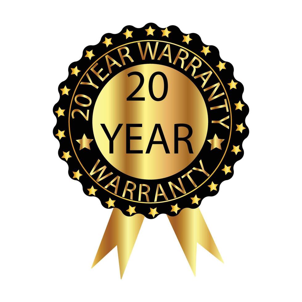 Verified 20 year warranty sign vector