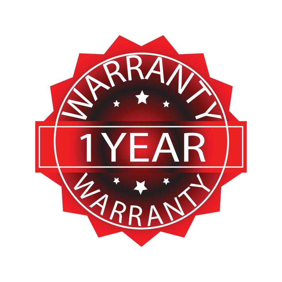 Decorative graphic with 1-year assurance info. vector