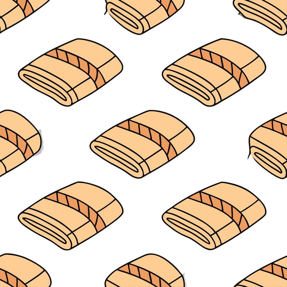 Flat Cozy autumn knitted blanket seamless tile pattern with warm colors and textured details concept as Warm colors and textured knit details create a cozy autumn knitted blanket s Clean Pro 2 vector
