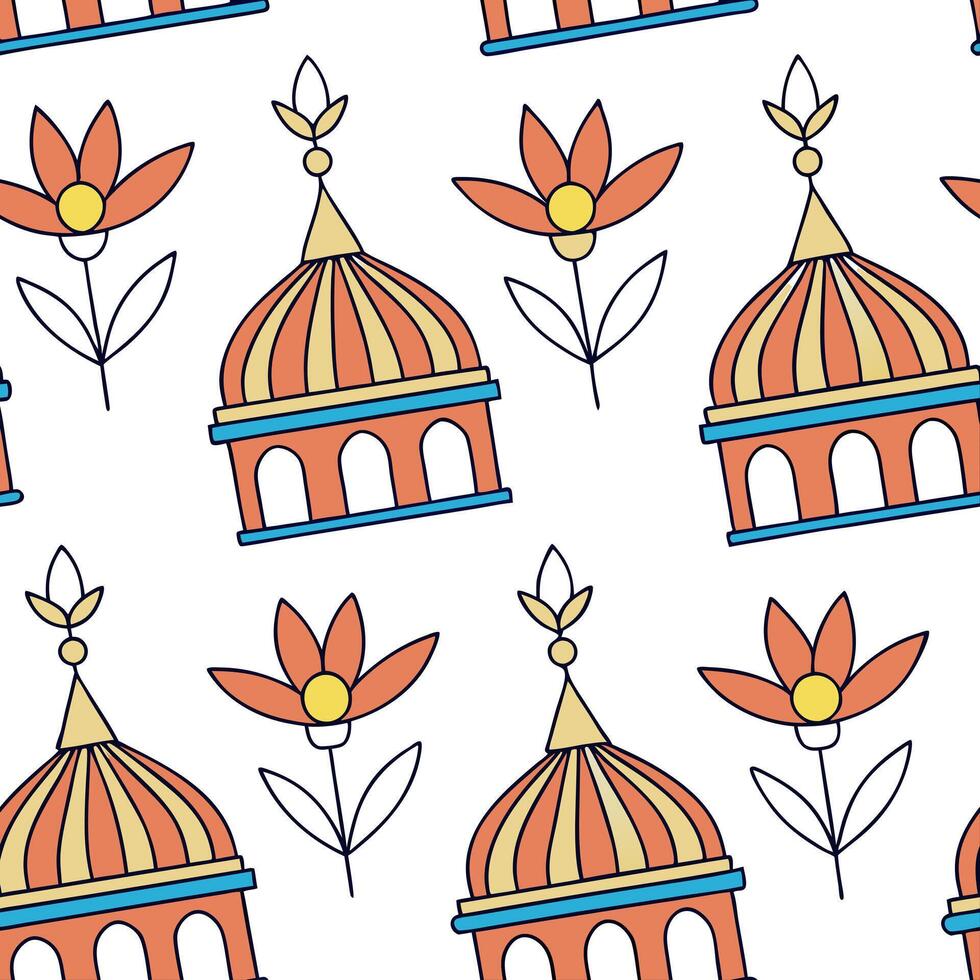 Flat Craft seamless tile patterns using celebratory ethnic motifs with bright hues geometric designs and isolated white space for clarity concept as Bright celebratory ethnic motif Clean Pro vector