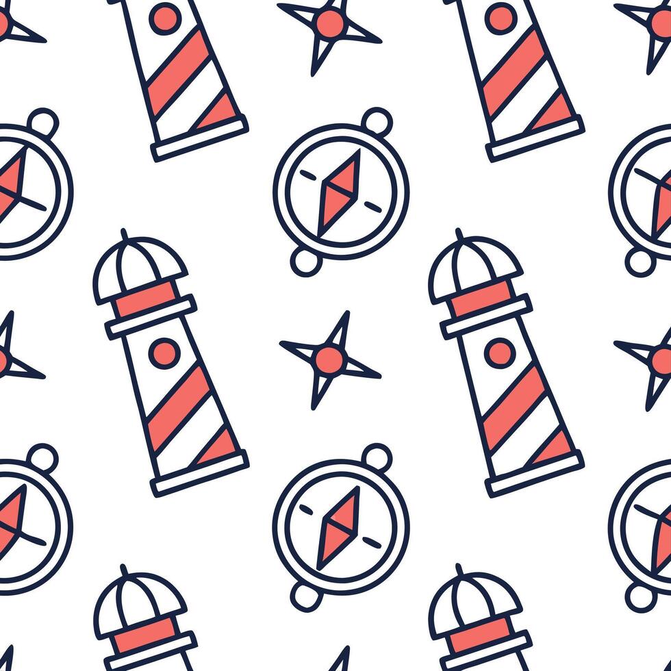Flat Create harmonious seamless pattern with stylized local icons on white background featuring bold contrasts and clear geometry in repeat tiles concept as Modern design with bold Clean Pro vector