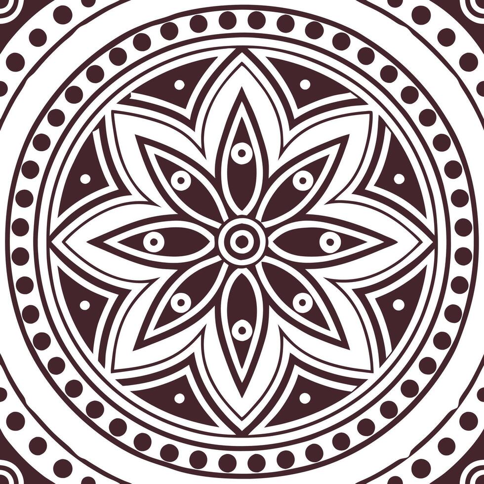 Flat Create seamless tile designs using deep traditional colors accented by geometric ethnic patterns and white separation lines for balance concept as Deep traditional colors with Clean Pro vector