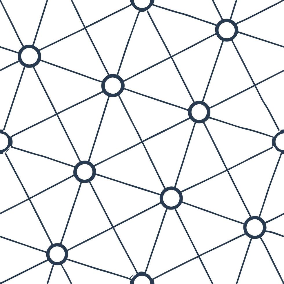 Flat Create seamless tile pattern featuring overlapping digital grid networks with isolated white balance accentuating interconnected nodes concept as Produce a tile design that l Clean Pro vector