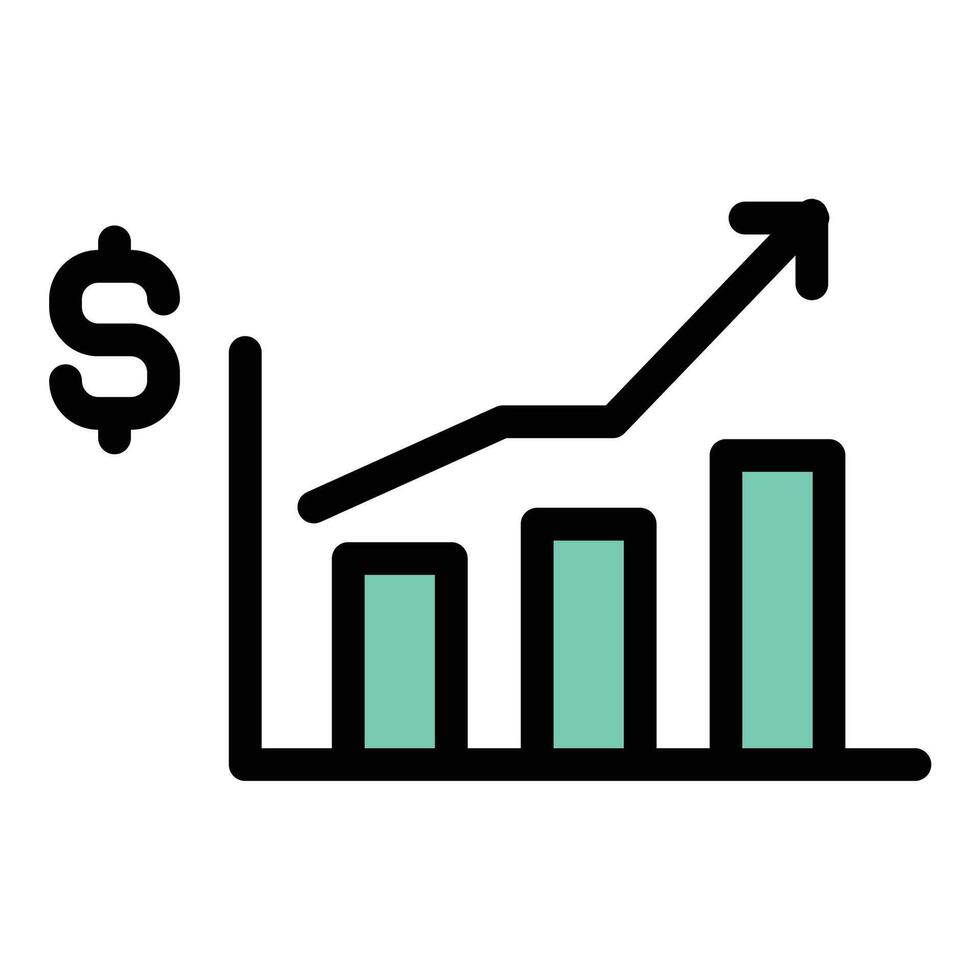 Statistics icon flat line style illustration representing data analysis and numerical insights, suitable for research, business reports, and academic studies. vector