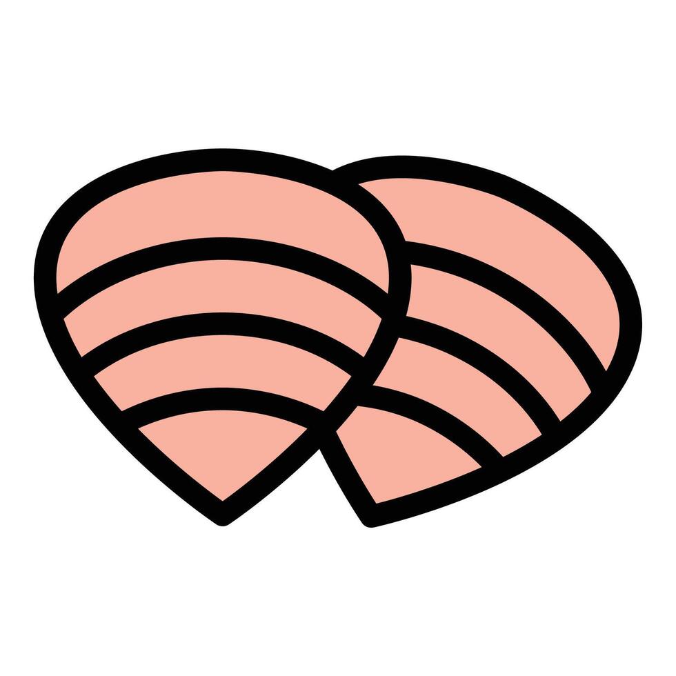 Clam icon flat line style illustration representing marine life, seafood, and ocean themes, suitable for seafood restaurants, marine conservation, and underwater concepts. vector