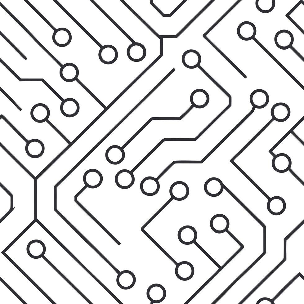 Flat Design seamless tile patterns inspired by printed circuit boards with intricate trace details and isolated white balance for tech brand visuals concept as Utilize intricate tr Clean Pro 6 vector