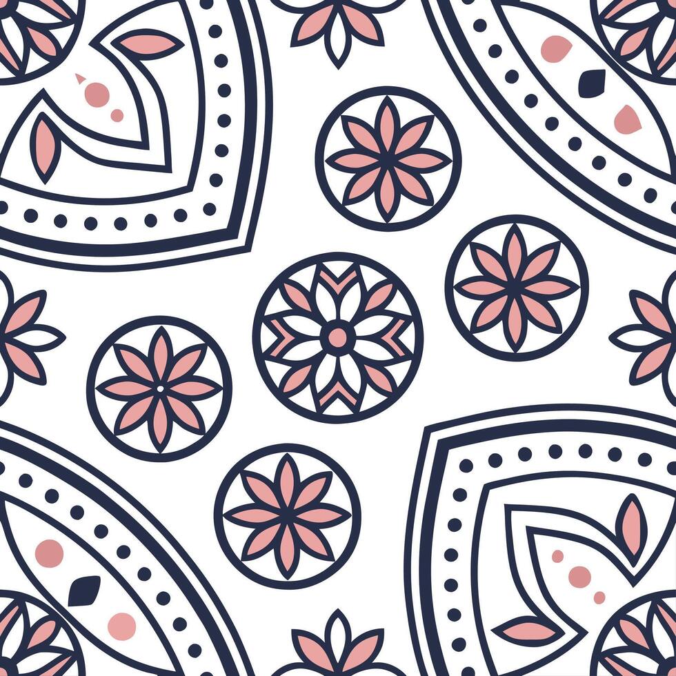 Flat Develop seamless ethnic tile patterns that combine intricate borders with regional symbols and isolated white backgrounds for clear visuals concept as Use ethnic borders and r Clean Pro 4 vector