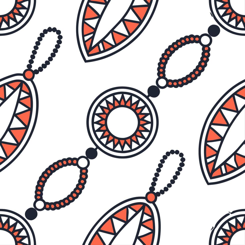 Flat Develop seamless tile pattern inspired by ethnic bags featuring intricate embroidery textures and bold cultural motifs concept as Focus on ethnic bag designs integrating deta Clean Pro 3 vector