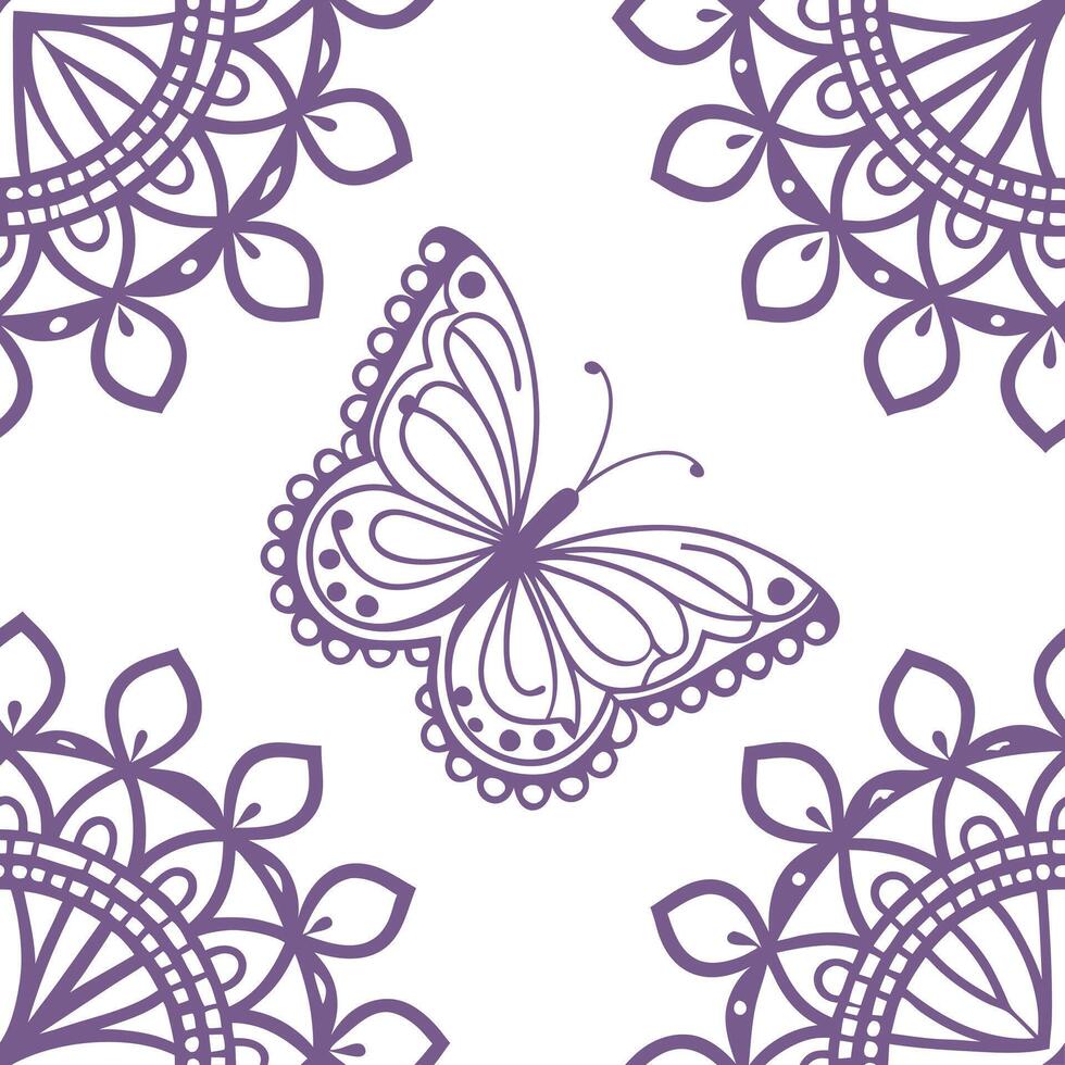 Flat Elegant lilac lace seamless tile pattern luxurious isolated white background ideal for upscale branding packaging wedding invites concept as Elegant lilac lace seamless patter Clean Pro vector