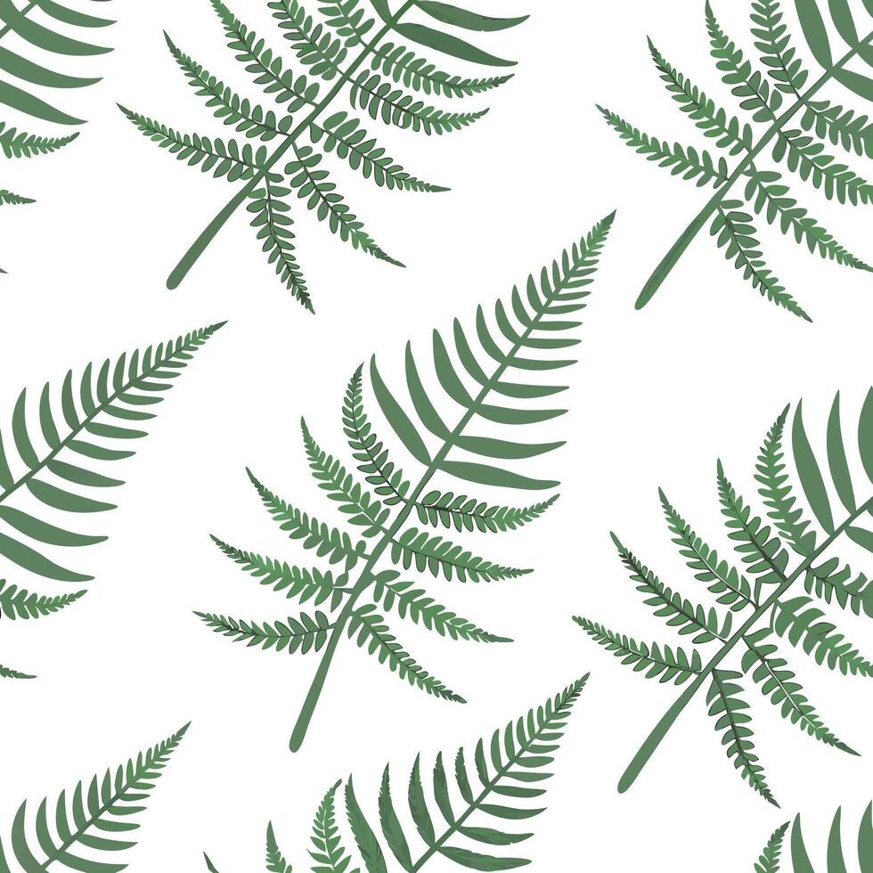 Flat Fresh spring fern and moss seamless tile pattern with textured details and natural beauty concept as Textured fern and moss details in soft green shades create a seamless tile Clean Pro vector