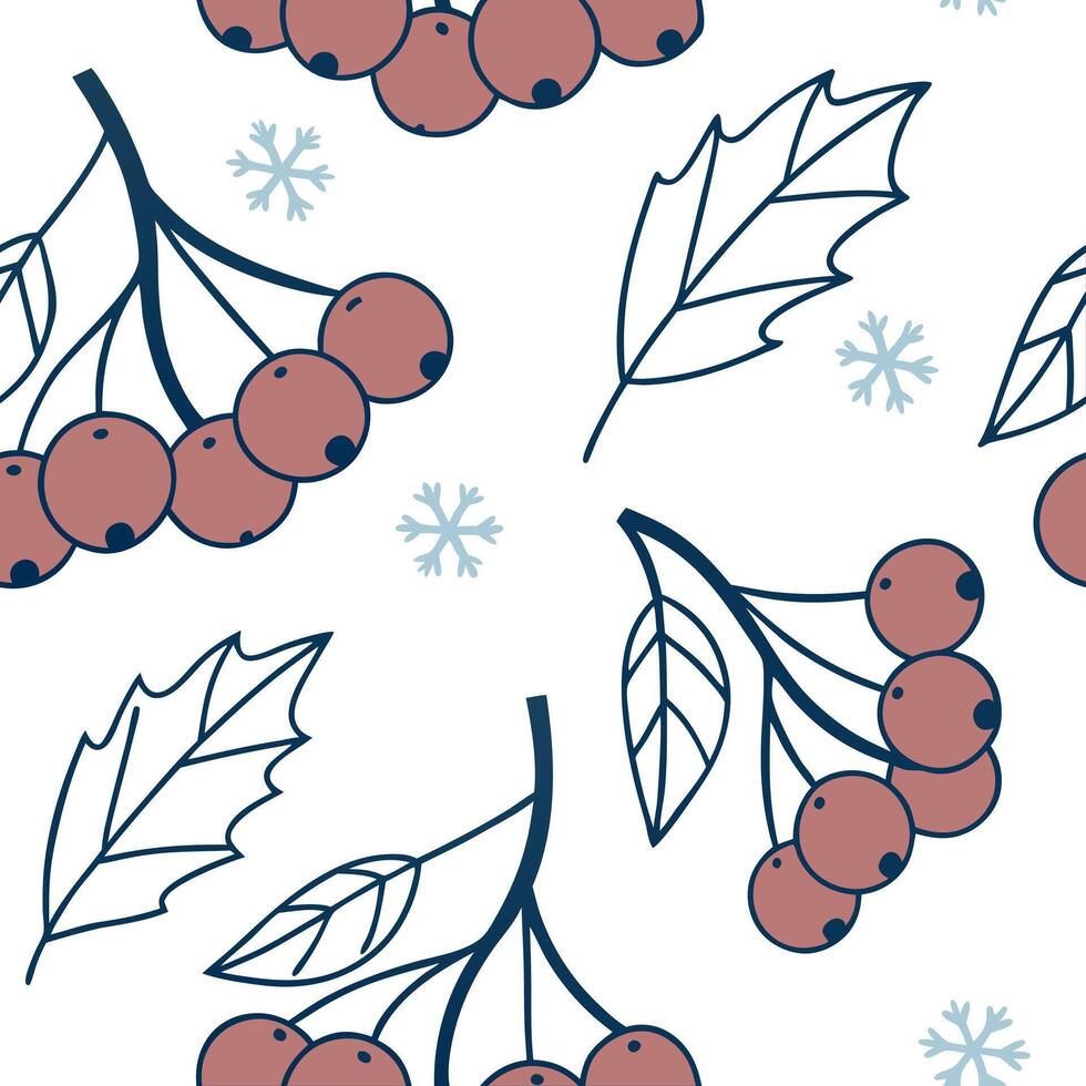 Flat Frost covered berries seamless tile pattern with icy accents and winter hues concept as Icy accents on frost covered berries create a seamless tile pattern with winter hues fo Clean Pro vector