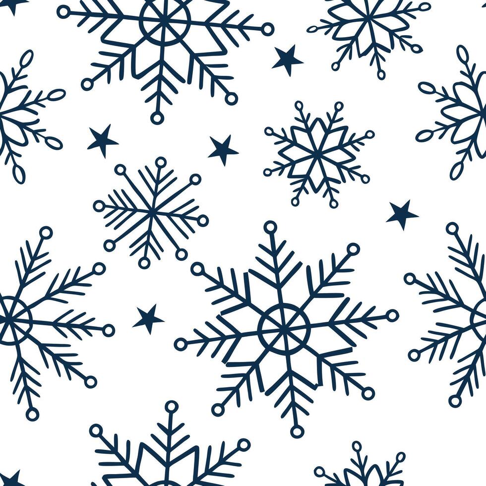 Flat Frosty geometric snowflake seamless tile pattern with modern winter designs concept as Modern winter designs feature geometric snowflakes and frosty patterns in a seamless til Clean Pro vector