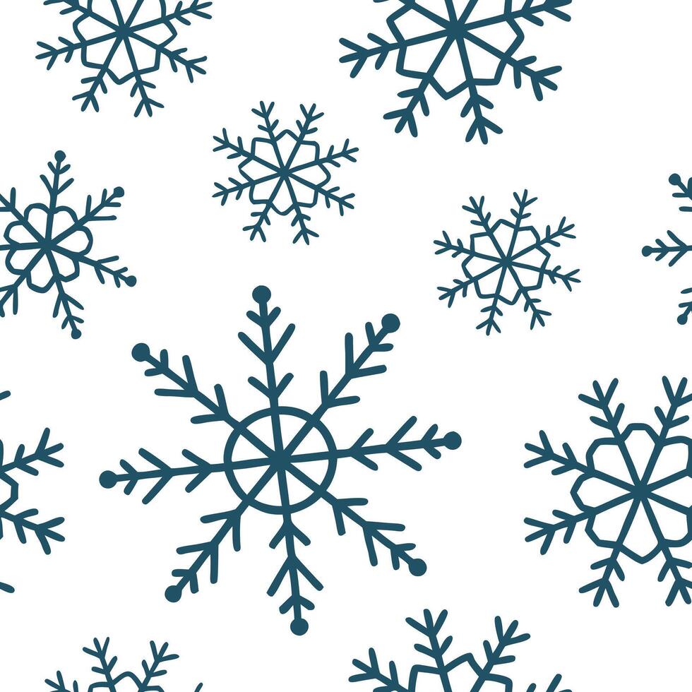Flat Frosty geometric snowflakes seamless tile pattern with modern winter aesthetics and cool tones concept as Geometric snowflakes with frosty details create a modern seamless til Clean Pro vector