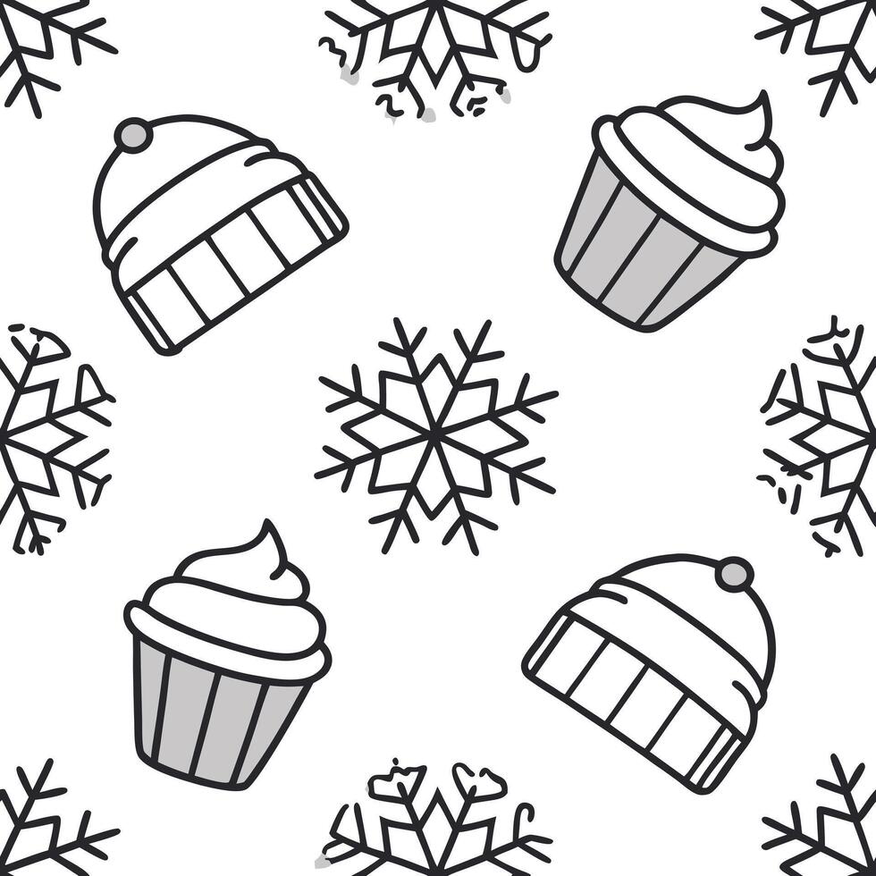 Flat Frosty snowflake and cozy blanket seamless tile pattern with warm winter textures concept as Cozy blankets paired with frosty snowflakes create a seamless tile pattern with wa Clean Pro vector