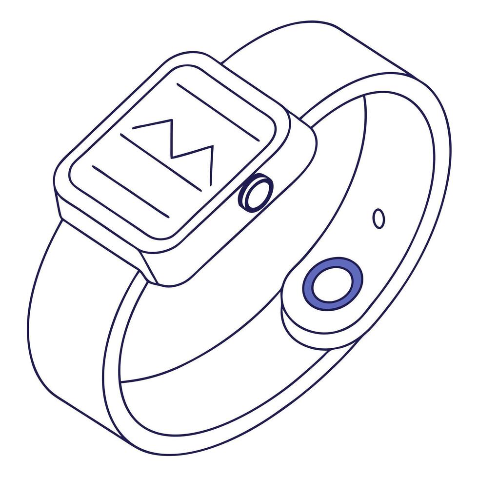 Flat Intelligent Wearable Health Monitor concept as A close up macro shot of an intelligent wearable health monitor displaying vital statistics The camera captures the devices sle Clean Pro vector