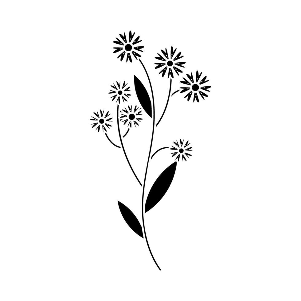 branch with flowers and leafs isolated icon illustration desing vector